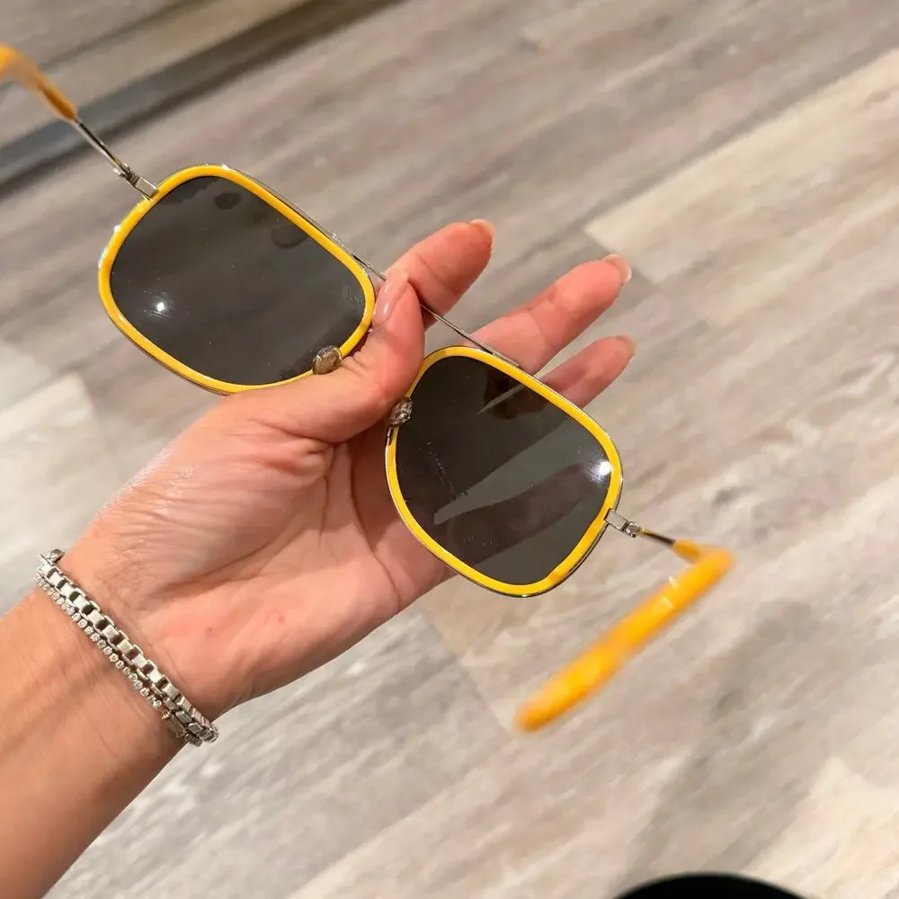 PRADA Aviator Yellow Sunglasses with Case